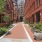 brick paved walkway between buildings