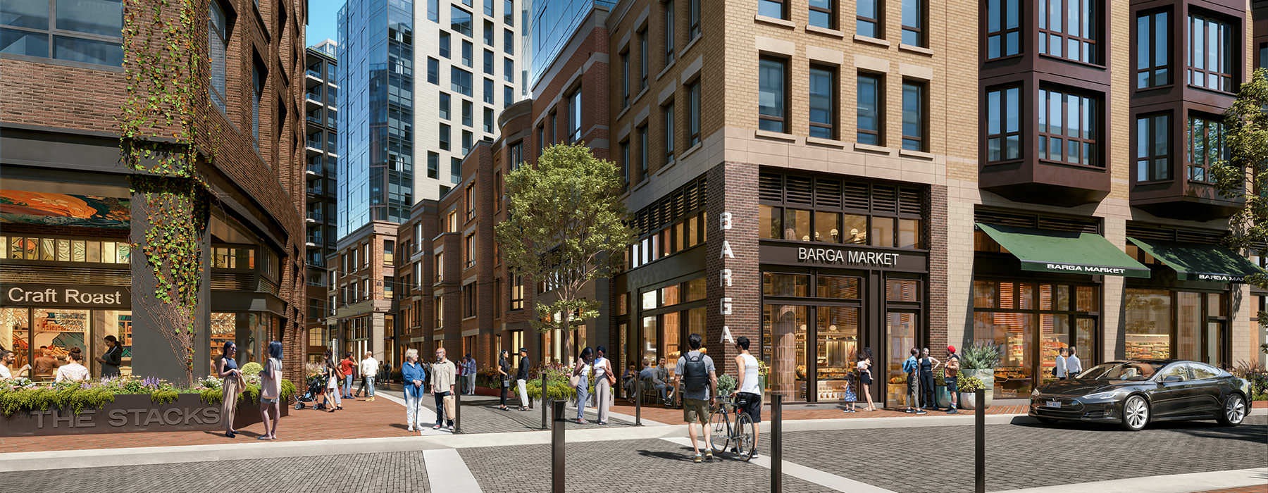 street view of shops and eateries