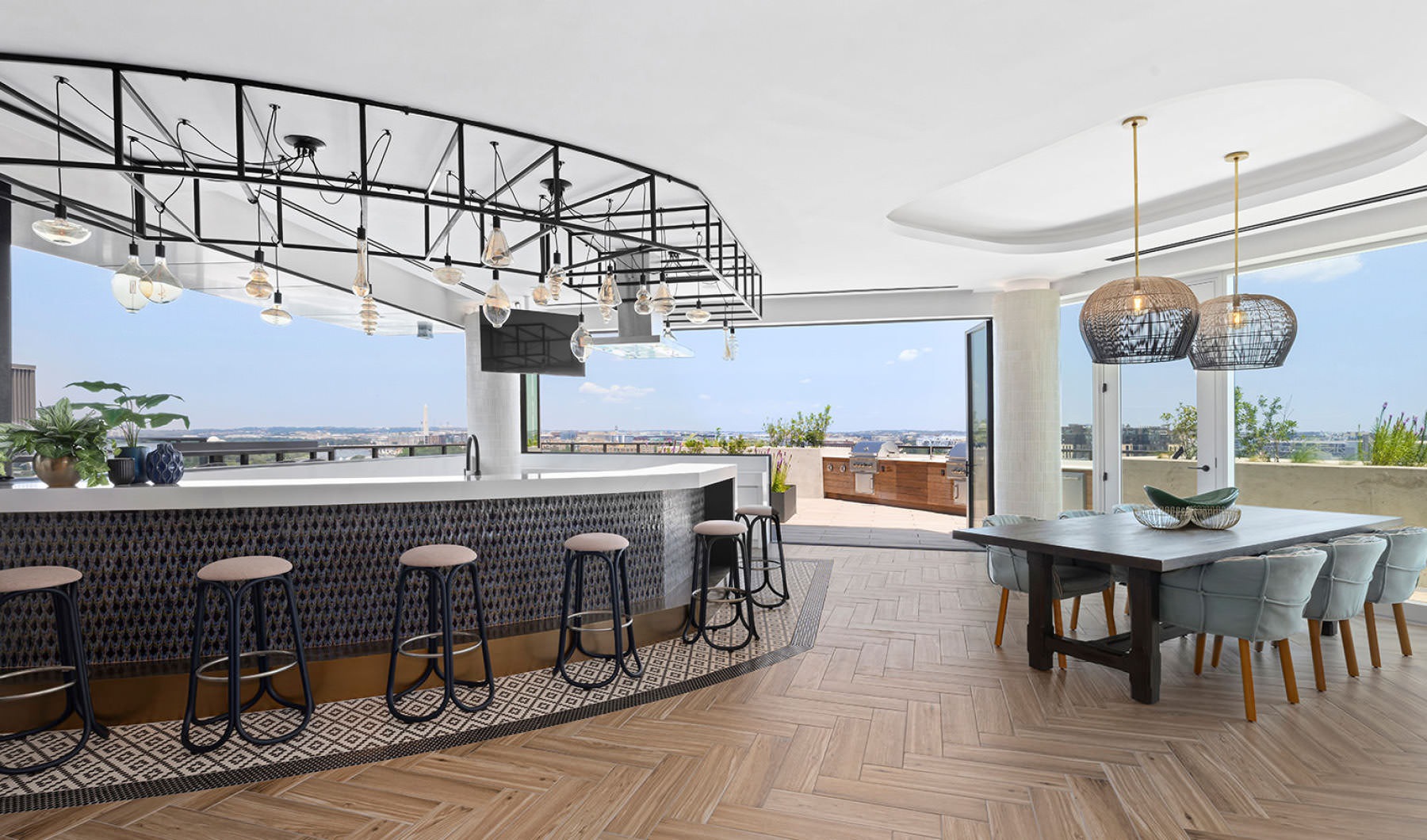 Settle into comfort at Colette outdoor rooftop lounge with kitchen